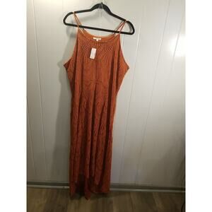 Maurice Women's XL  Rusty‎ Brown Lace Sleeveless Fit & Flare Maxi Dress